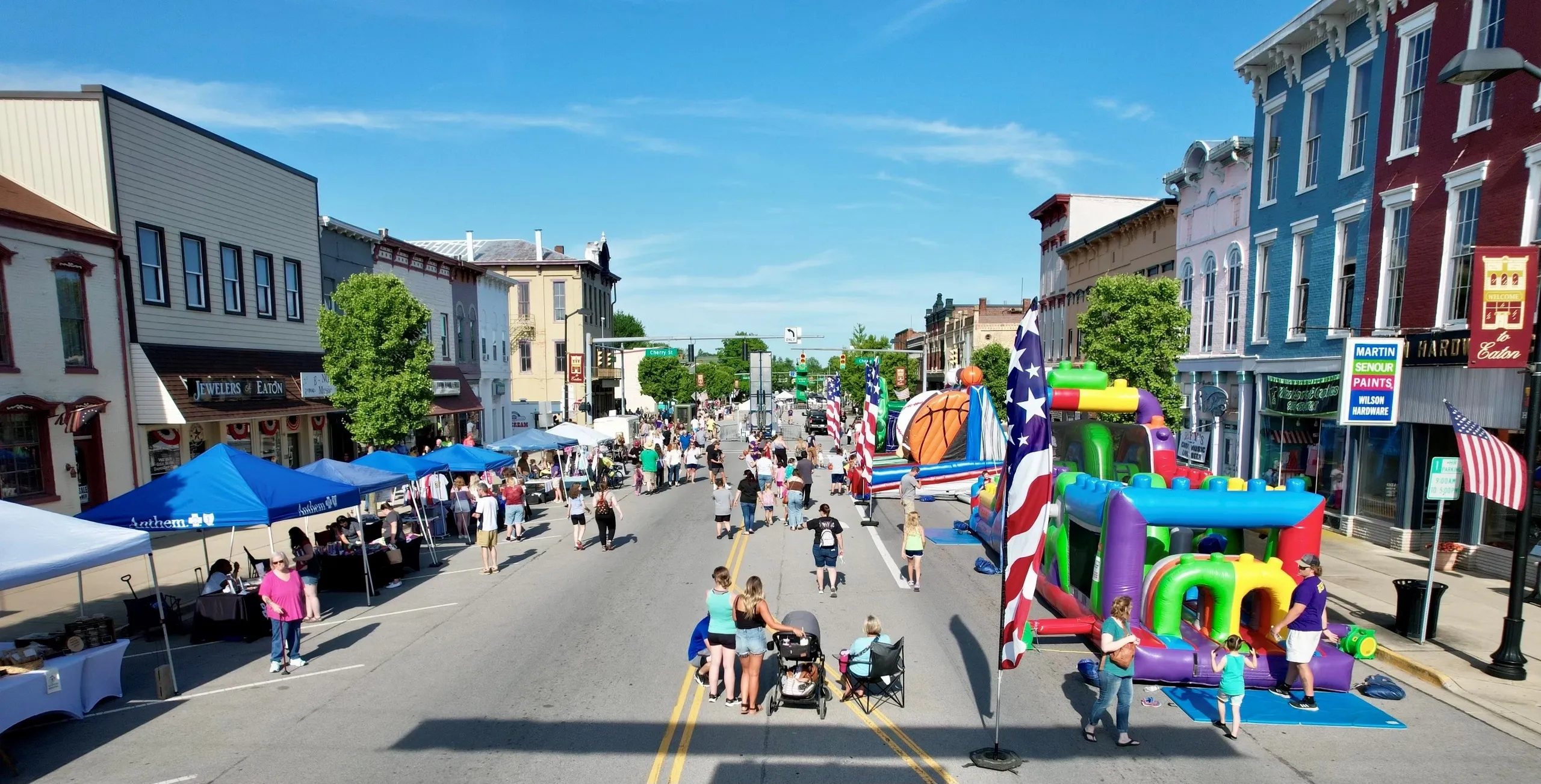 Downtown Eaton, Ohio street festival on Main Street — Preble County seat