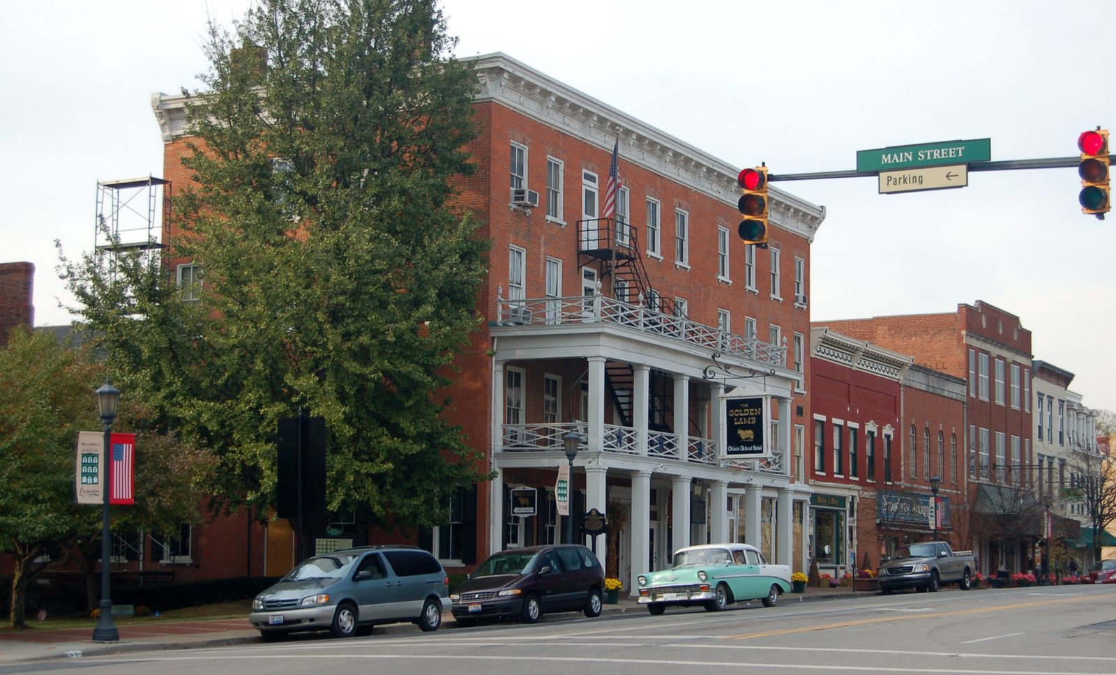 The Golden Lamb Inn — Ohio's oldest hotel — on Main Street in Lebanon, Ohio