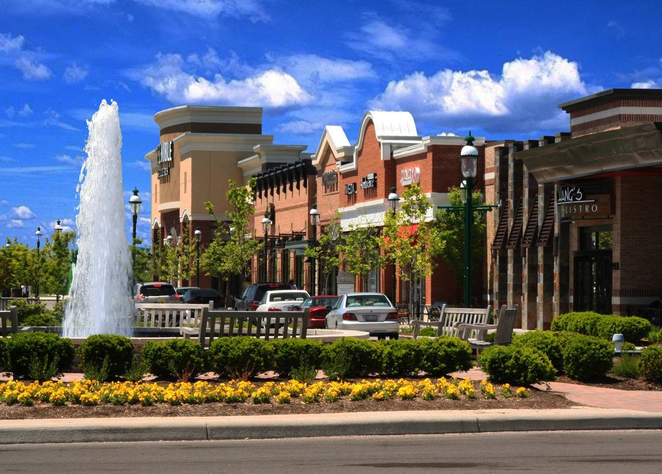 Fountain and clock tower at Voice of America Park in West Chester Township, Ohio